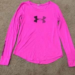 Under Armour Pink Long Sleeve Shirt, Medium